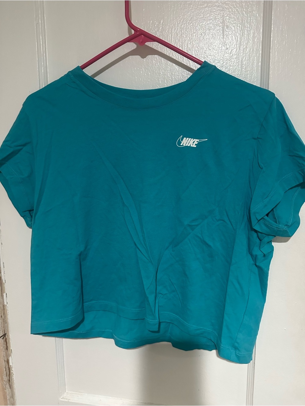Nike Teal Crop Top with White Logo